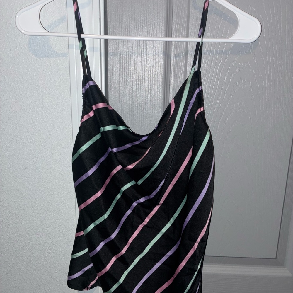Nordstrom Black Striped Tank Top